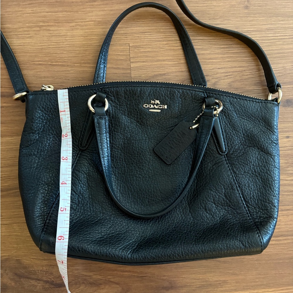 Coach Mini Kelsey Black Pebbled Leather Crossbody Bag - Picture 7 of 7